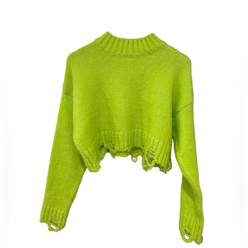 ZARA green cropped sweater (S)
